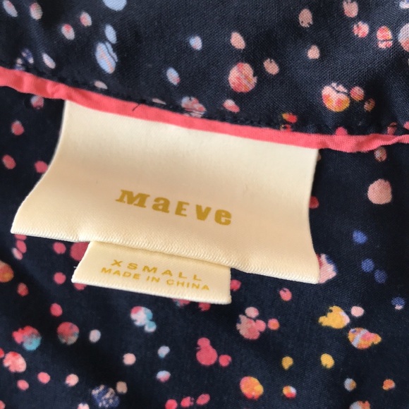 Anthropologie Maeve splatter top blue yellow red - Picture 5 of 10